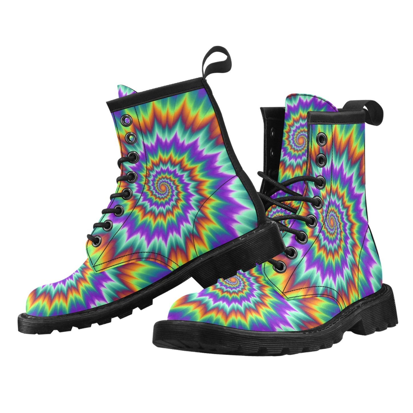 Optical illusion Pulsing fiery spirals Women's Boots