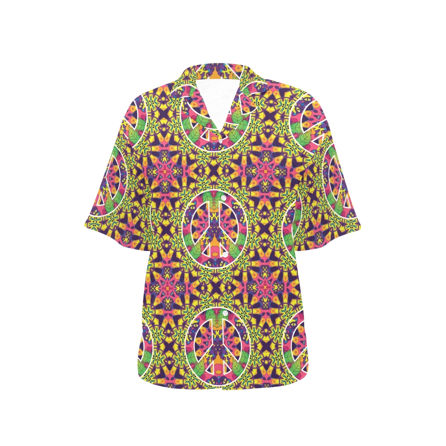 Peace Sign Pattern Print Design A04 Women's Hawaiian Shirt