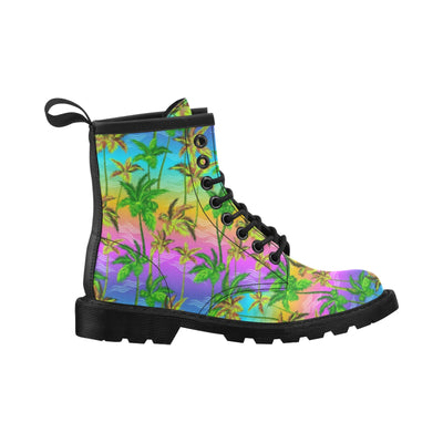 Palm Tree Rainbow Pattern Women's Boots