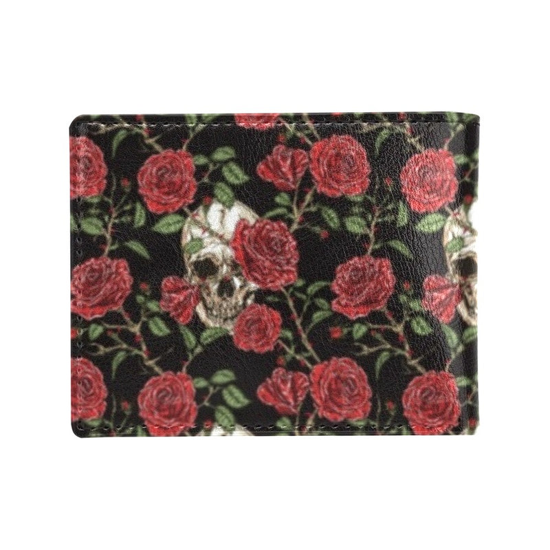 Skull And Roses Print Design LKS303 Men's ID Card Wallet