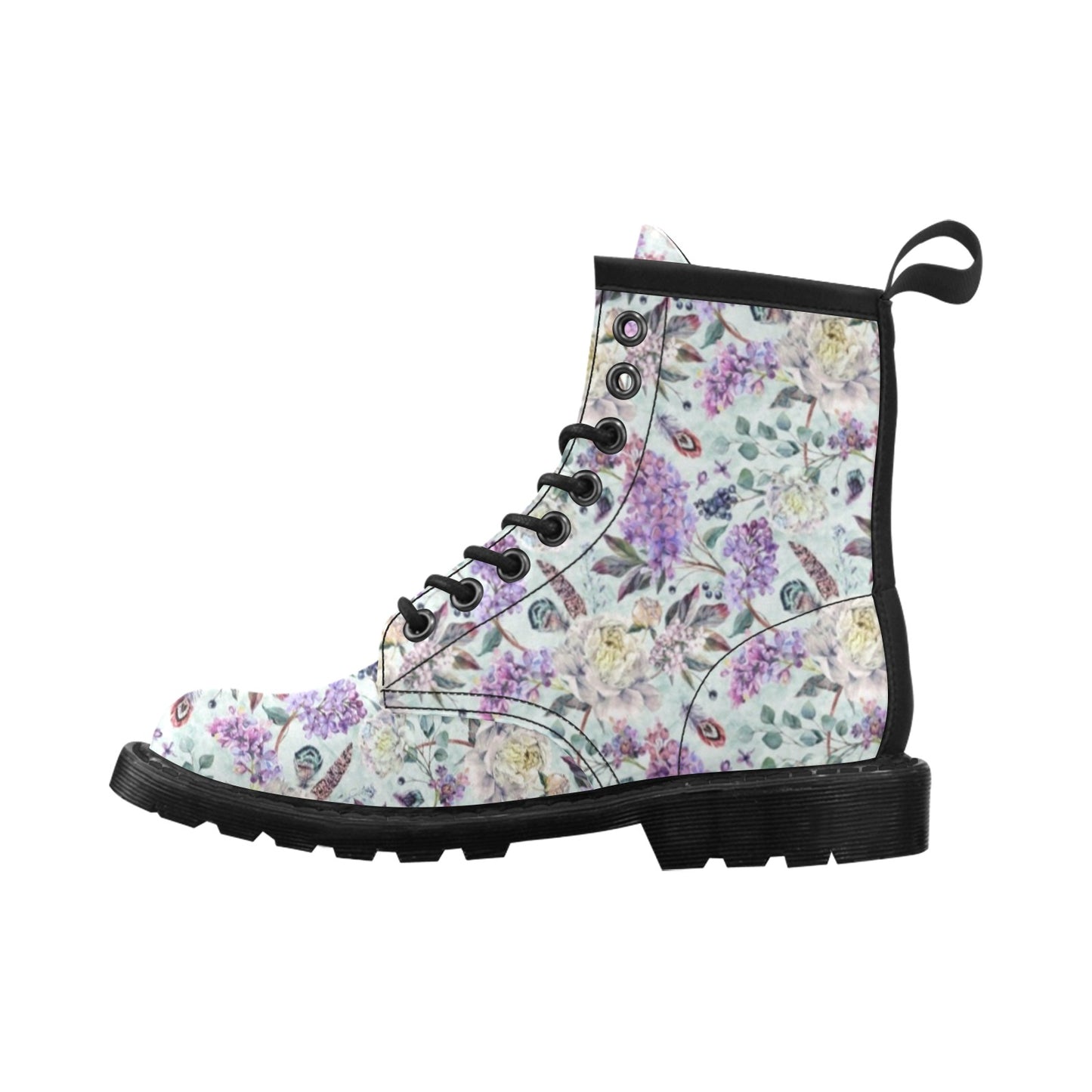 Lilac Pattern Print Design LI06 Women's Boots