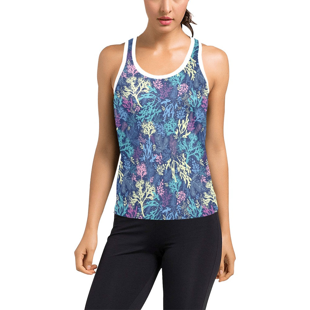 Seaweed Print Design LKS301 Women's Racerback Tank Top