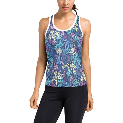 Seaweed Print Design LKS301 Women's Racerback Tank Top