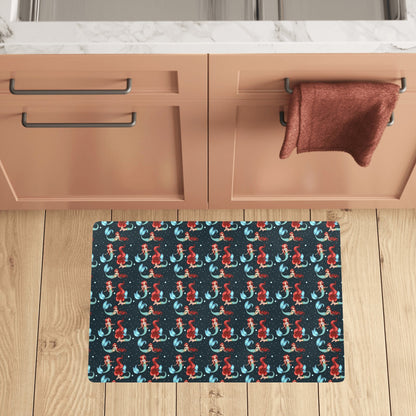 Mermaid Girl Themed Design Print Kitchen Mat