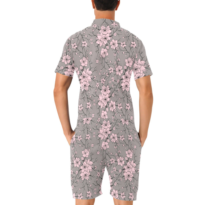 Cherry Blossom Pattern Print Design CB05 Men's Romper