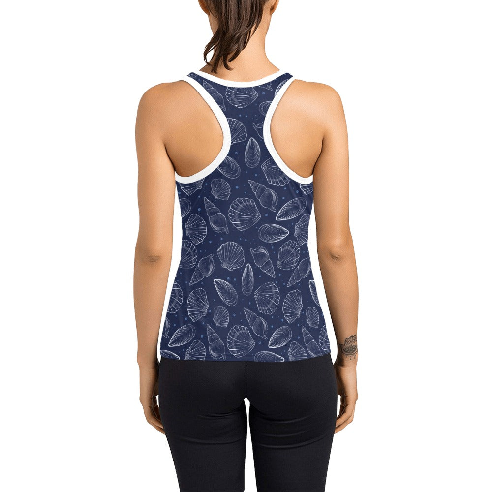 Seashell Print Design LKS3011 Women's Racerback Tank Top