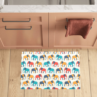 Elephant Colorful Print Pattern Kitchen Mat