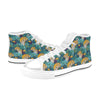 Tiger Tropical Print Design LKS301 High Top Women's White Shoes