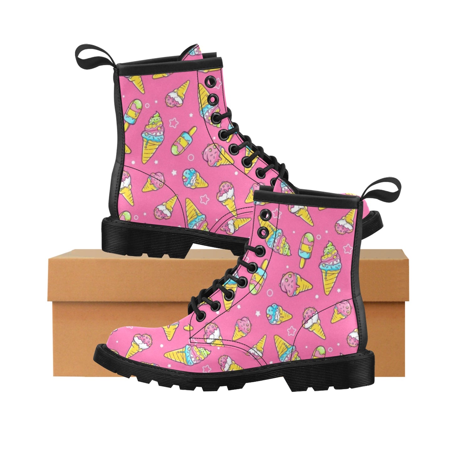 Ice Cream Pattern Print Design IC04 Women's Boots