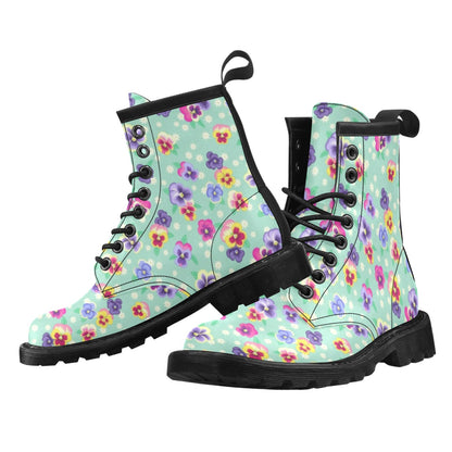 Pansy Pattern Print Design PS08 Women's Boots