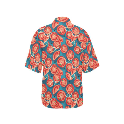 Tomato Print Design LKS301 Women's Hawaiian Shirt
