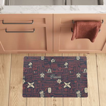 Hawaiian Themed Pattern Print Design H017 Kitchen Mat