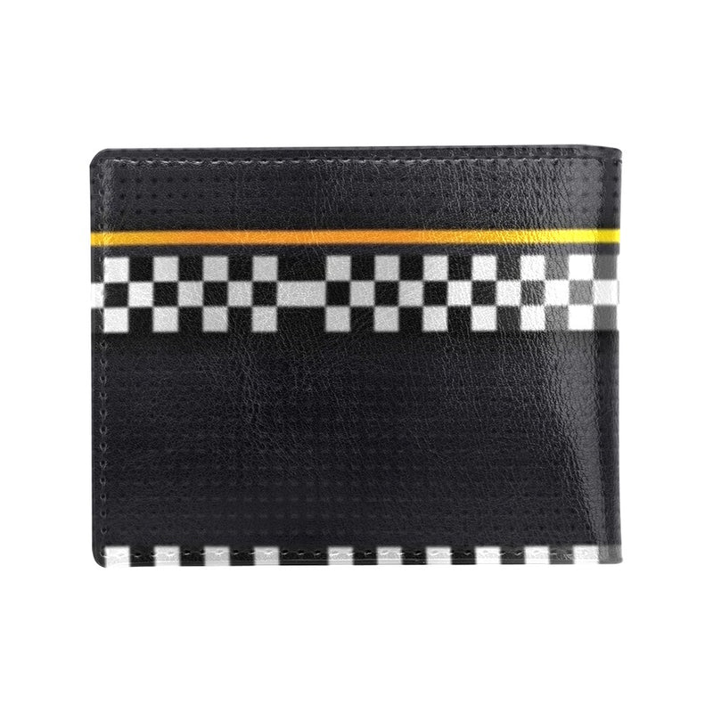 Checkered Flag Yellow Line Style Men's ID Card Wallet