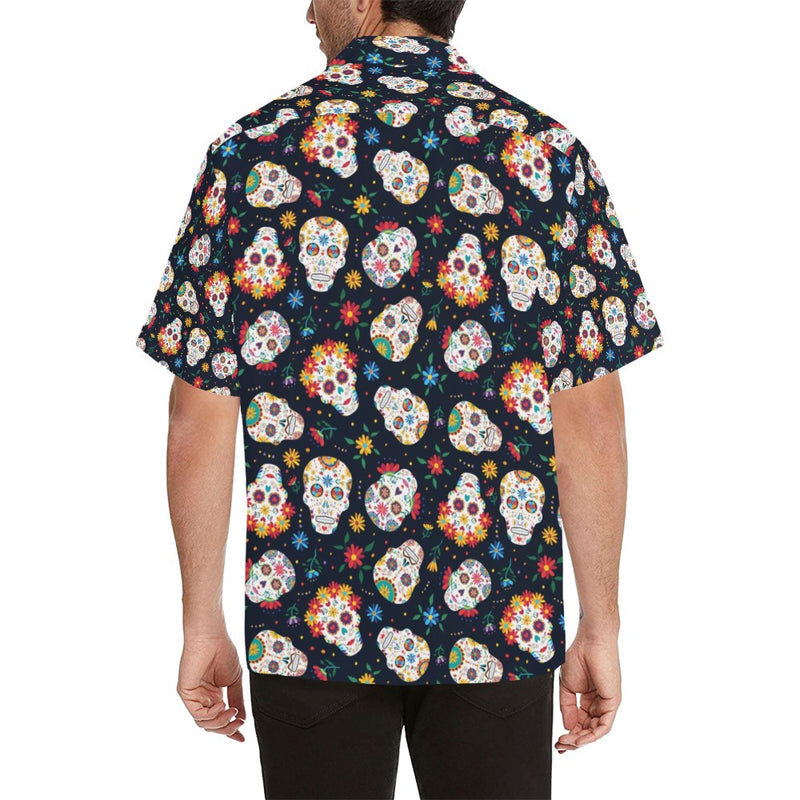 Sugar Skull Print Design LKS305 Men's Hawaiian Shirt