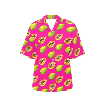 Papaya Pattern Print Design PP02 Women's Hawaiian Shirt