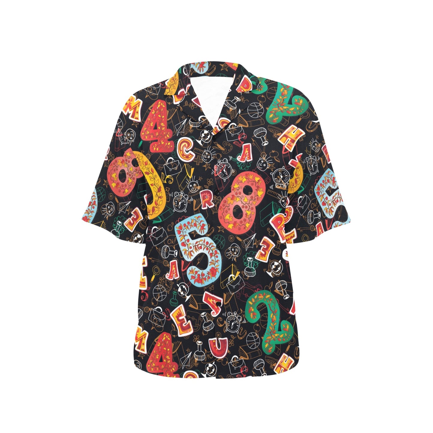 Number Pattern Print Design A03 Women's Hawaiian Shirt