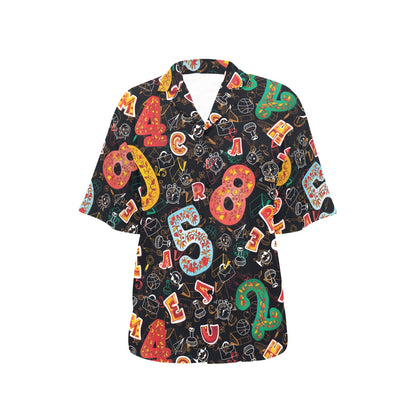 Number Pattern Print Design A03 Women's Hawaiian Shirt