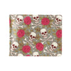 Skull Bone Rose Print Design LKS303 Men's ID Card Wallet