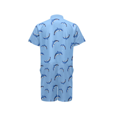 Dolphin Blue Print Men's Romper