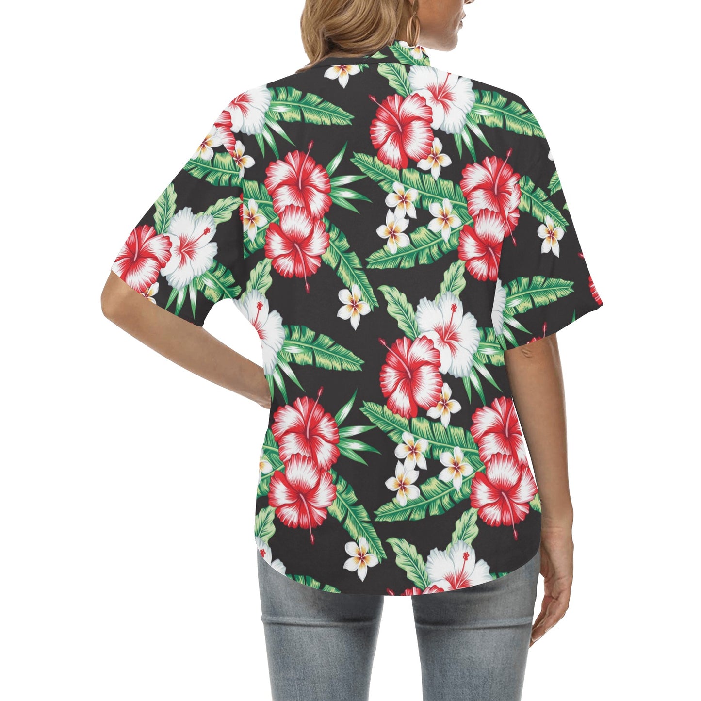 Hawaiian flower tropical leaves Women's Hawaiian Shirt