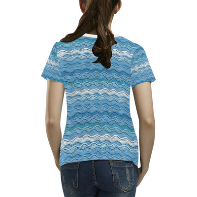 Wave Print Design LKS301 Women's  T-shirt