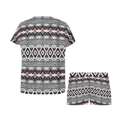 Safari Pattern Print Design LKS302 Women's Short Pajama Set