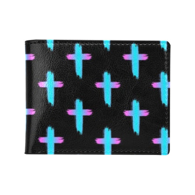 Christian Cross neon Pattern Men's ID Card Wallet