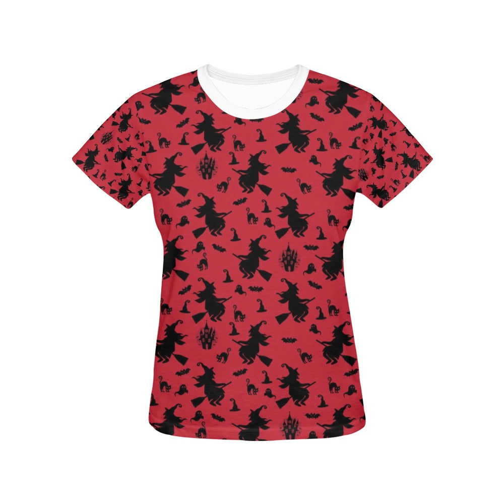 Witch Print Design LKS303 Women's  T-shirt