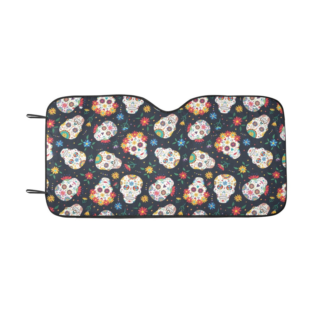 Sugar Skull Print Design LKS305 Car front Windshield Sun Shade