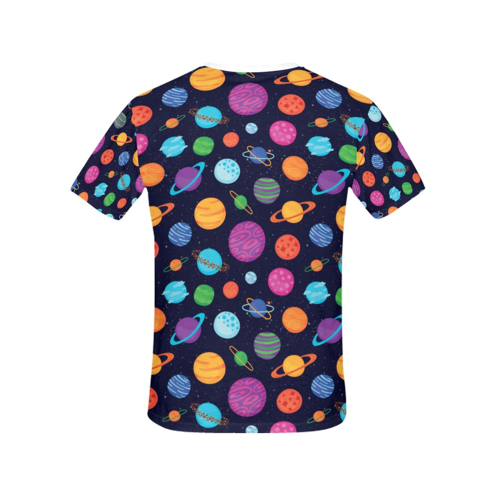 Planet Multicolor Print Design LKS302 Women's  T-shirt