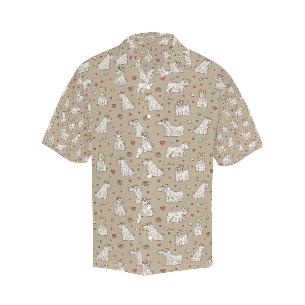 Scottish Terriers Print Design LKS3017 Men's Hawaiian Shirt