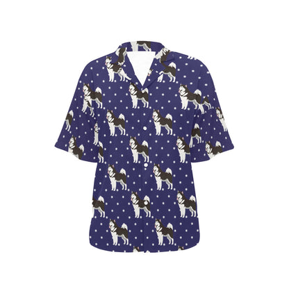 Alaskan Malamute Pattern Print Design 04 Women's Hawaiian Shirt