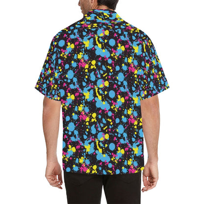 Splatter Colorful Print Design LKS301 Men's Hawaiian Shirt