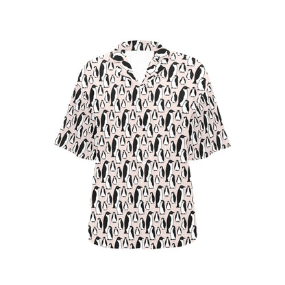 Penguin Themed Women's Hawaiian Shirt
