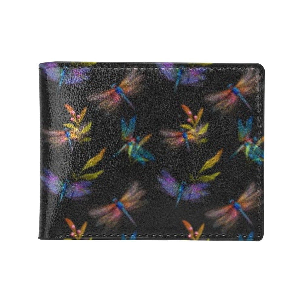 Dragonfly Colorful Realistic Print Men's ID Card Wallet