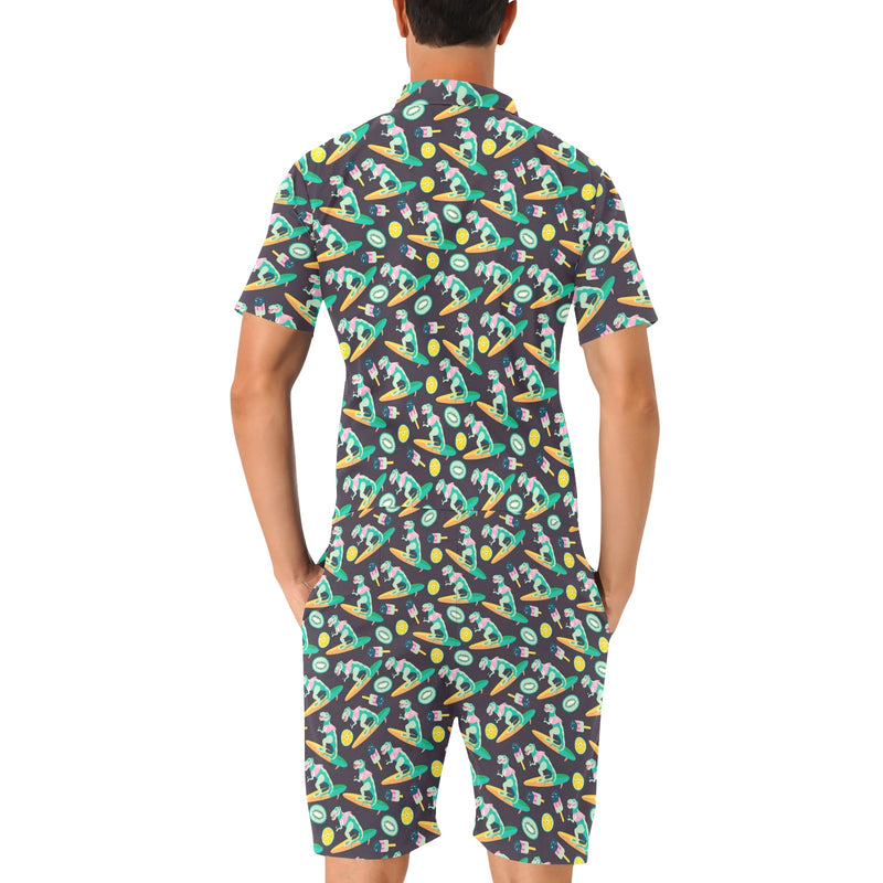 Surfboard T Rex Print Design LKS301 Men's Romper