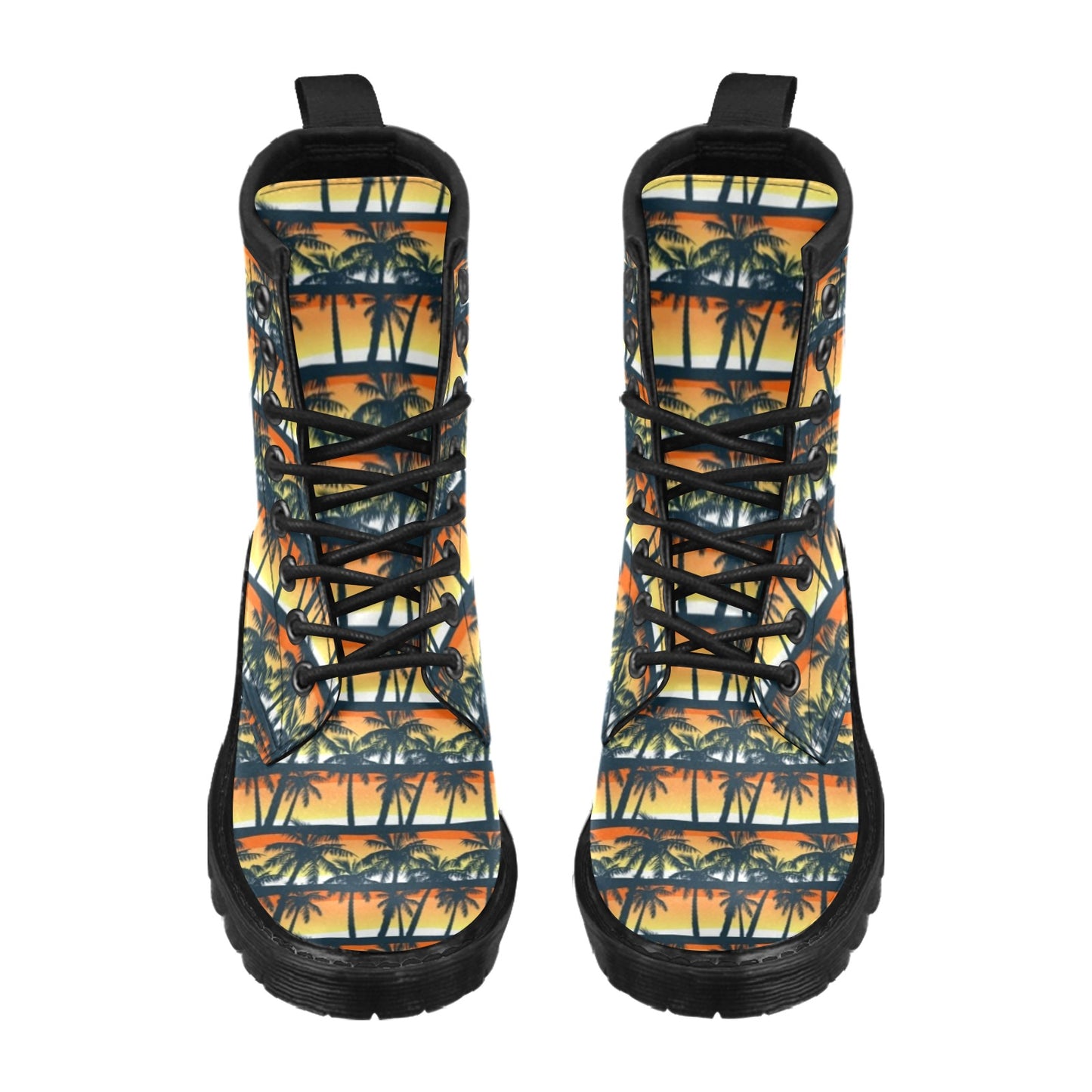 Palm Tree Pattern Print Design PT011 Women's Boots