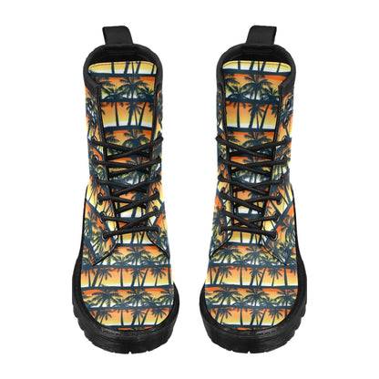 Palm Tree Pattern Print Design PT011 Women's Boots