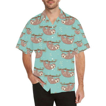 Sloth Print Design LKS302 Men's Hawaiian Shirt