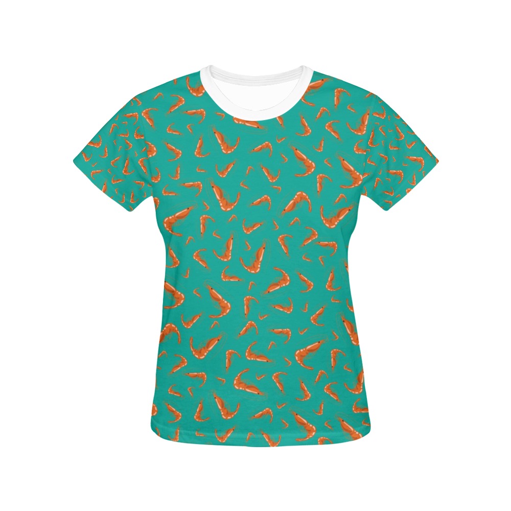 Shrimp Print Design LKS301 Women's  T-shirt