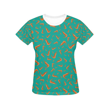 Shrimp Print Design LKS301 Women's  T-shirt
