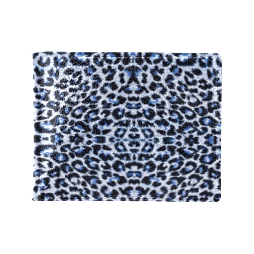 Leopard Blue Skin Print Men's ID Card Wallet