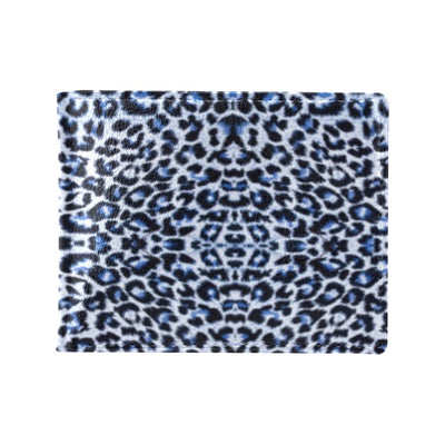 Leopard Blue Skin Print Men's ID Card Wallet