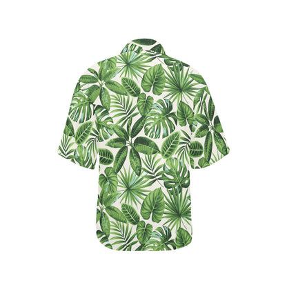 Tropical Flower Pattern Print Design TF013 Women's Hawaiian Shirt