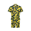 Yellow Hibiscus Pattern Print Design HB08 Men's Romper