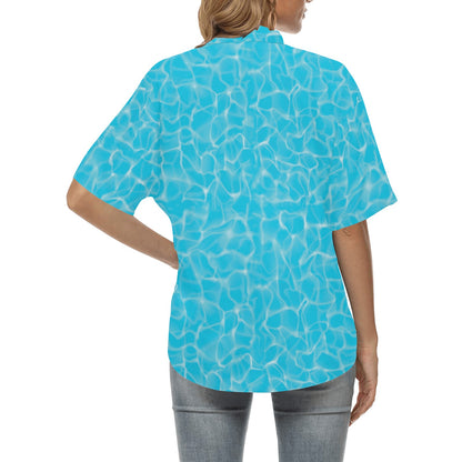 Swimming Pool Texture Print Design LKS301 Women's Hawaiian Shirt