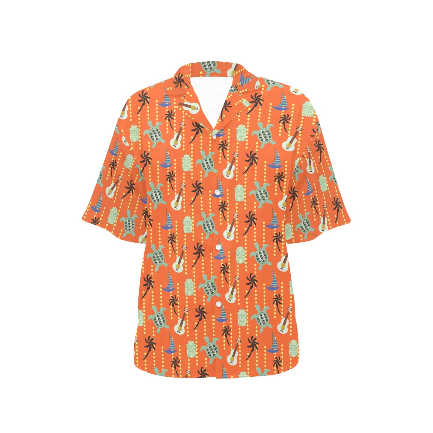 Ukulele Print Design LKS402 Women's Hawaiian Shirt
