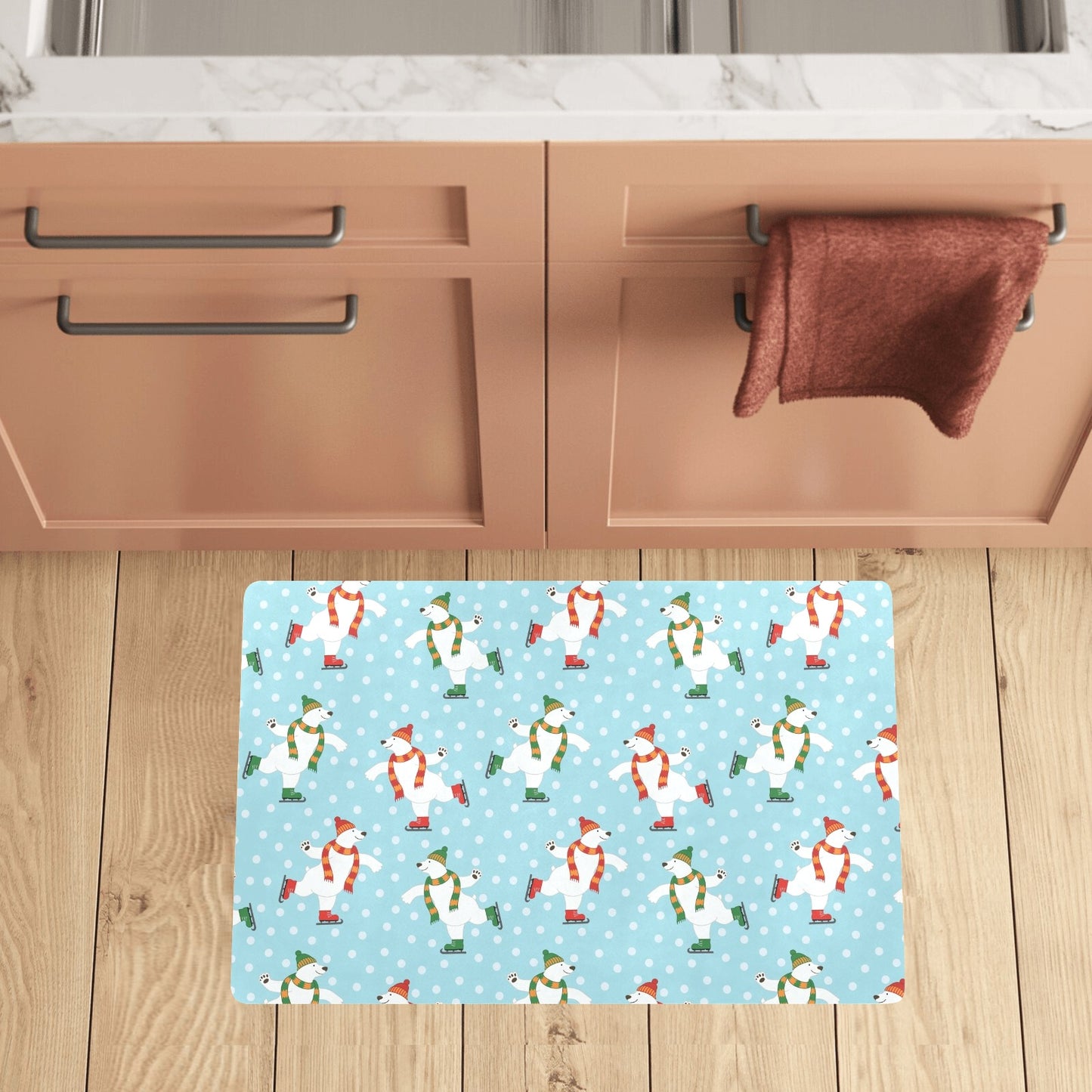 Polar Bear Pattern Print Design PB07 Kitchen Mat