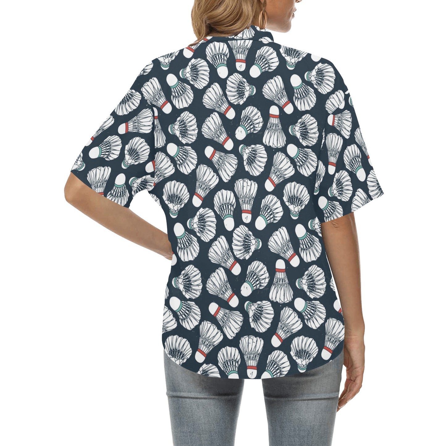 Badminton Ball Pattern Print Design 01 Women's Hawaiian Shirt