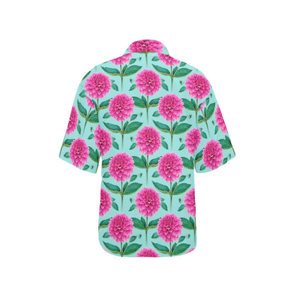 Dahlia Pattern Print Design DH08 Women's Hawaiian Shirt